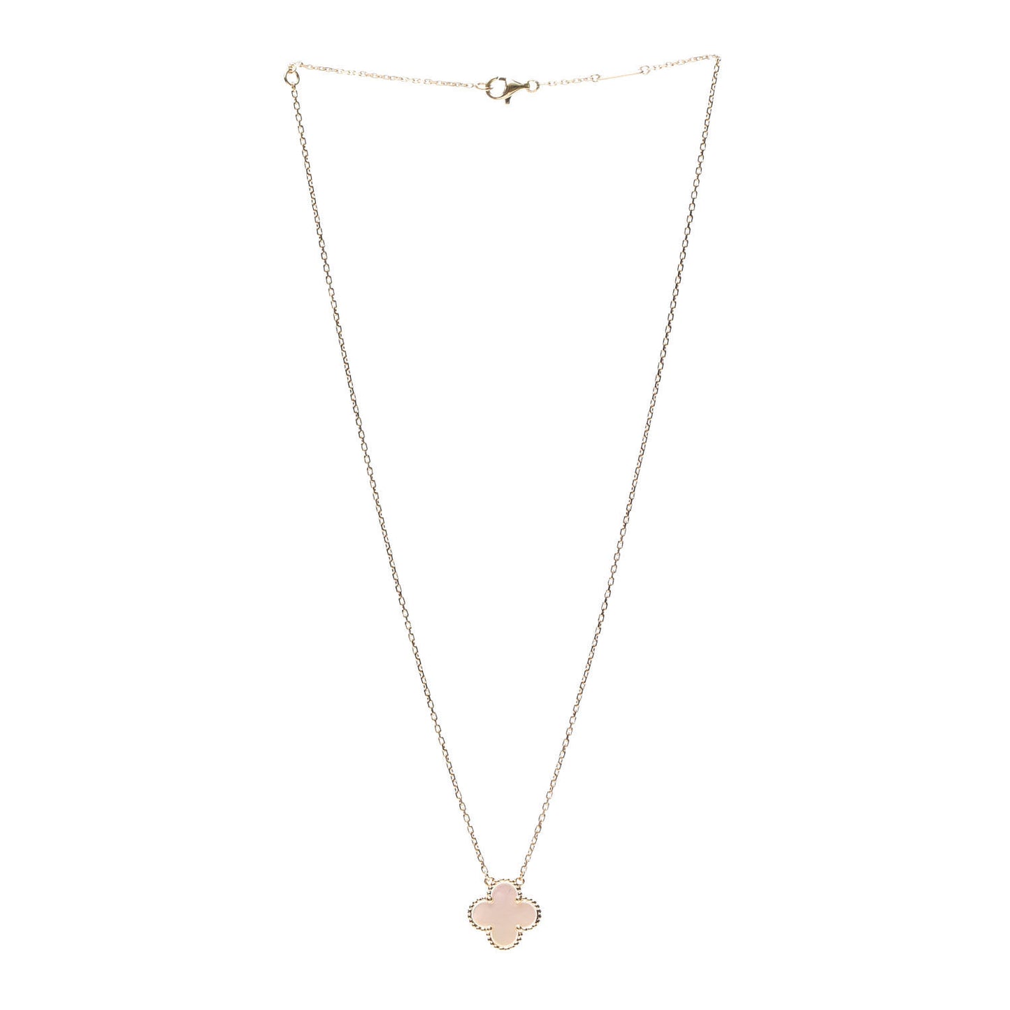 18K Yellow Gold Mother of Pearl Vintage Alhambra Pendant Necklace