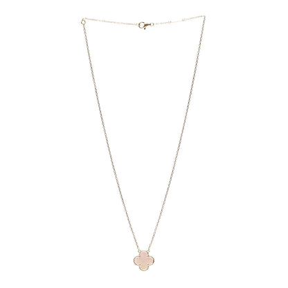 Van Cleef & Arpels 18K Yellow Gold Mother of Pearl Vintage Alhambra Pendant Necklace 3 of 5