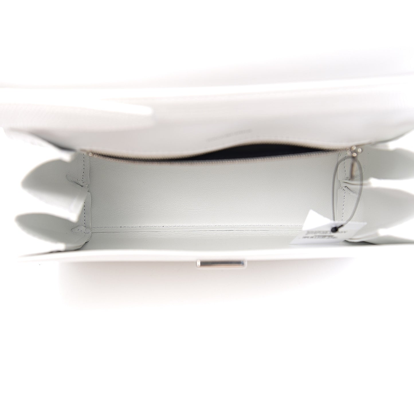 Patent Calfskin Lizard Embossed Medium Ghost Shoulder Bag Optic White