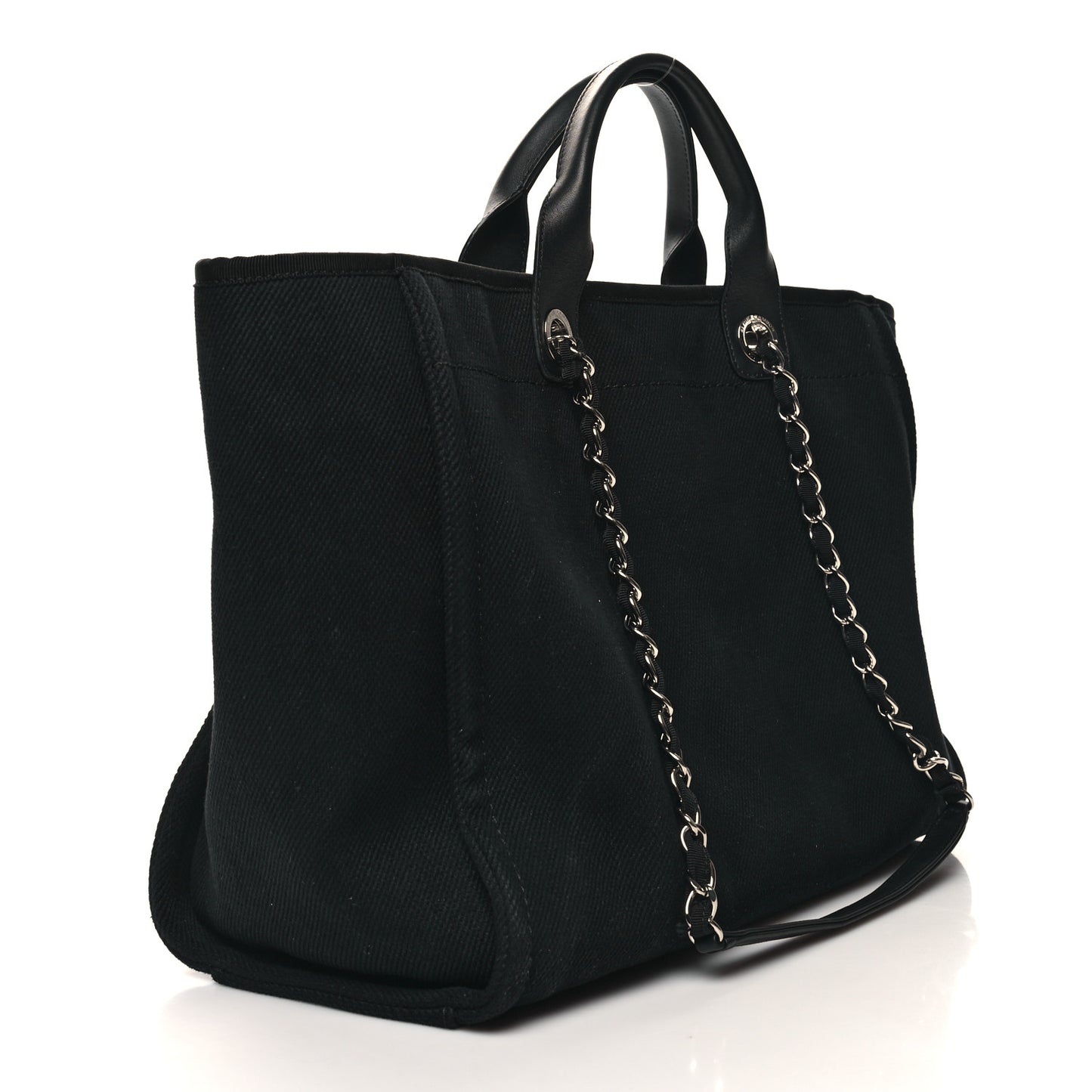 Canvas Pearl Medium Deauville Tote Black