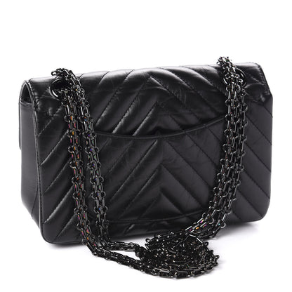 Chanel Aged Calfskin Chevron Quilted 2.55 Reissue Mini Flap So Black 3 of 10