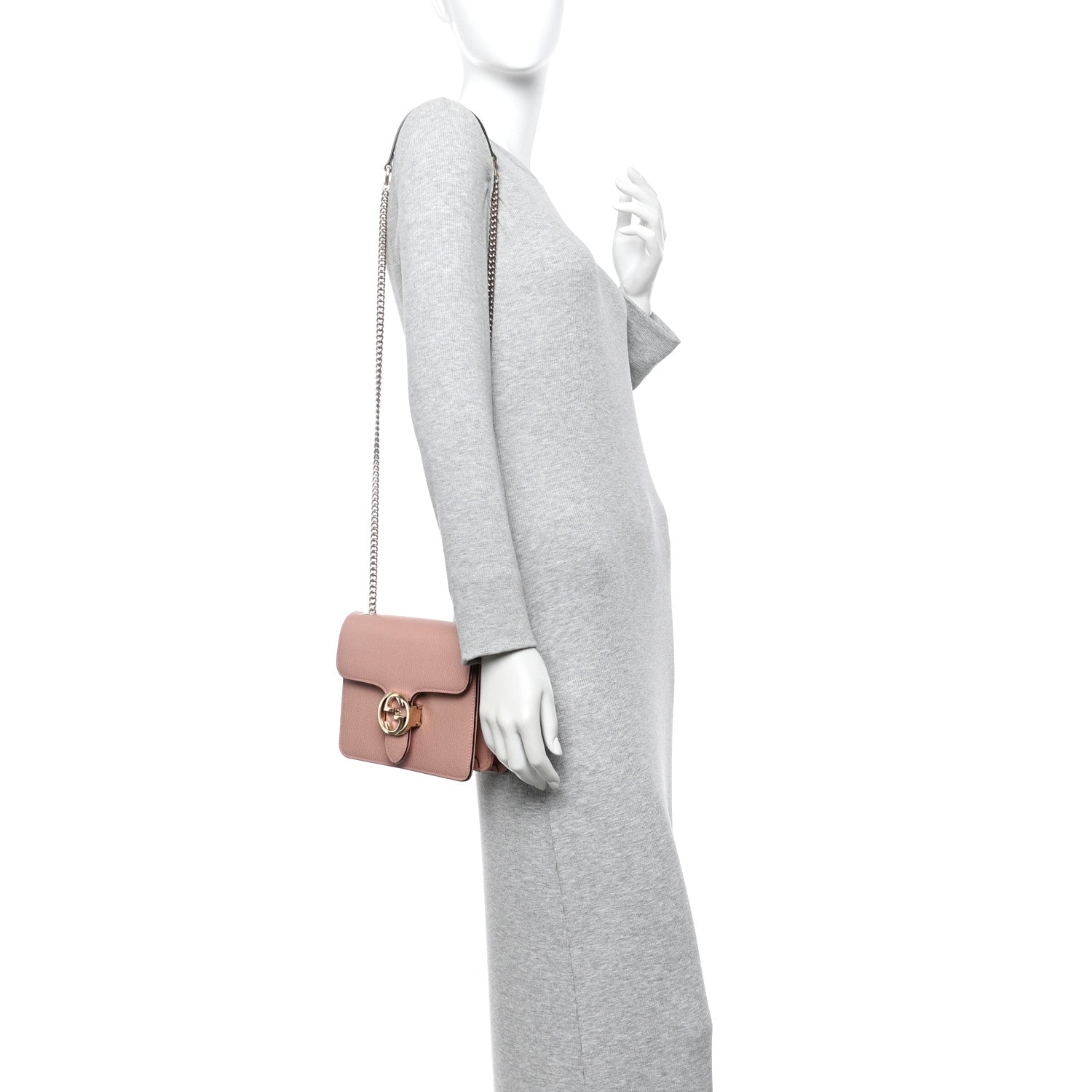Gucci Dollar Calfskin Small Interlocking G Shoulder Bag Soft Pink 2 of 10
