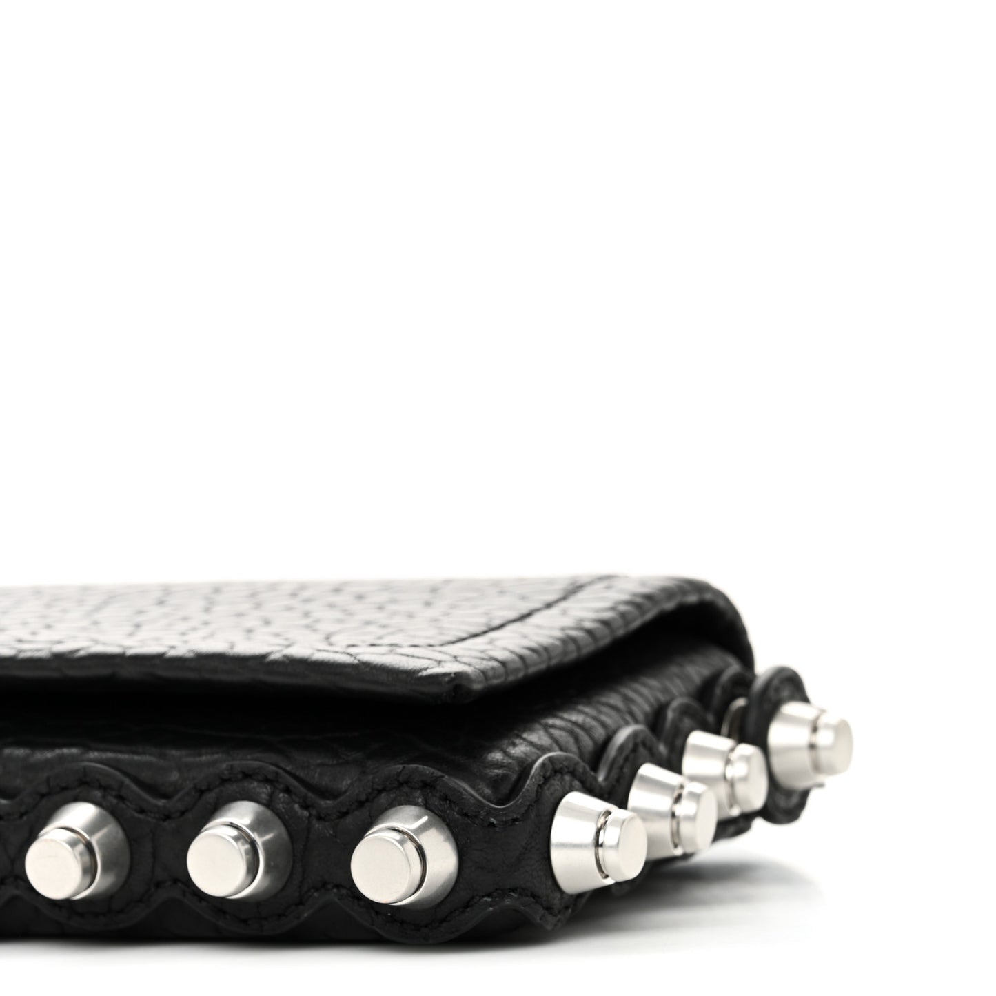 Pebbled Lambskin Studded Roz Shoulder Bag Black