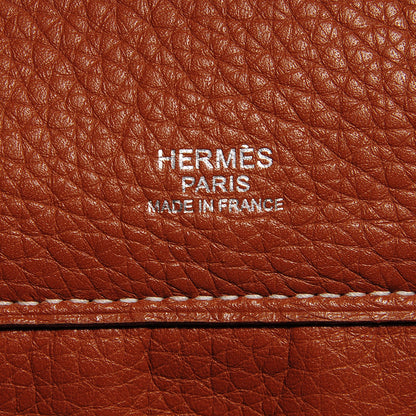 Hermes Taurillon Clemence Shoulder Atlas Satchel Gold 7 of 15