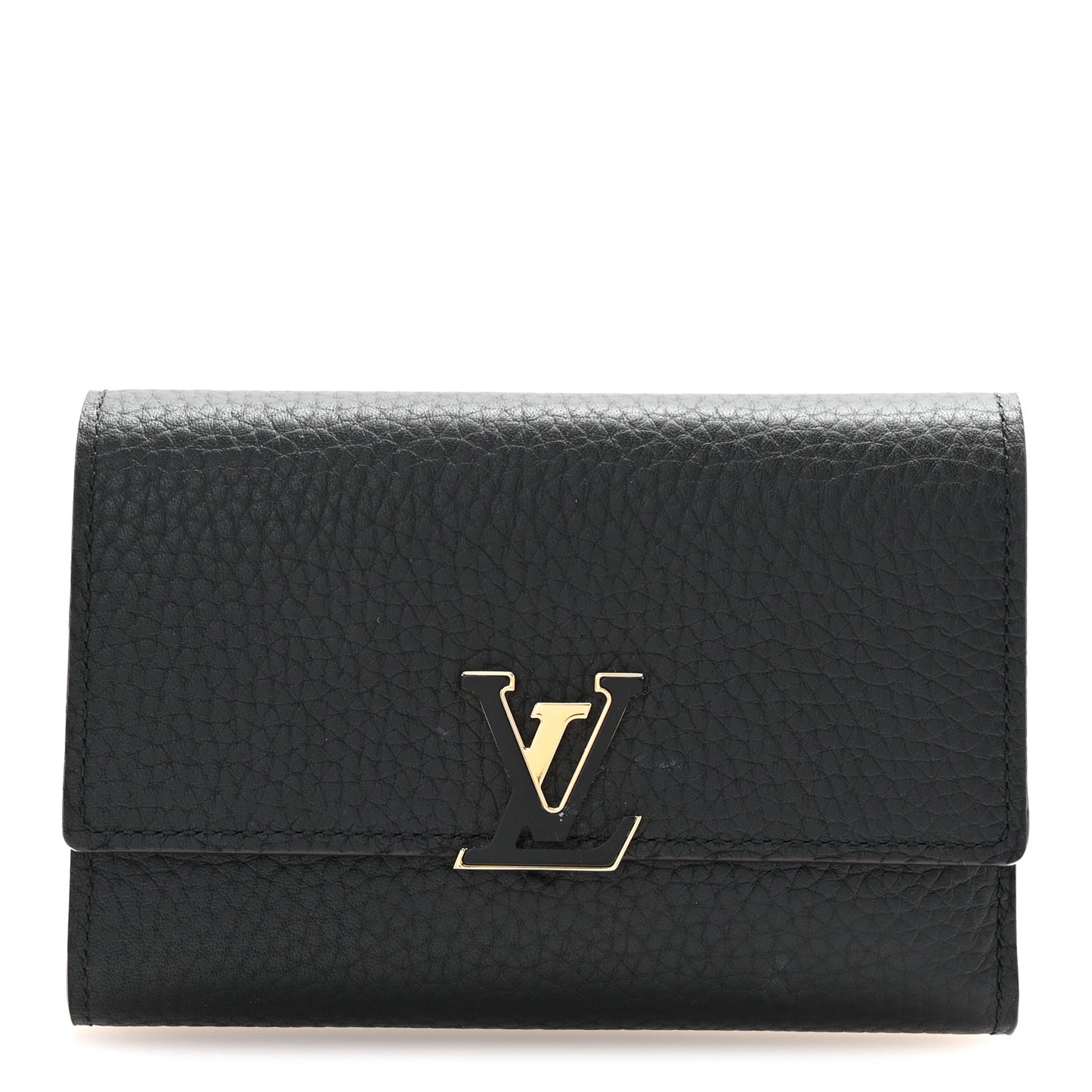 Taurillon Capucines Compact Wallet Black