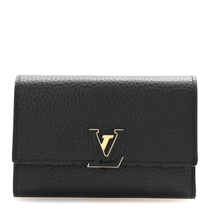 Louis Vuitton Taurillon Capucines Compact Wallet Black 1 of 7