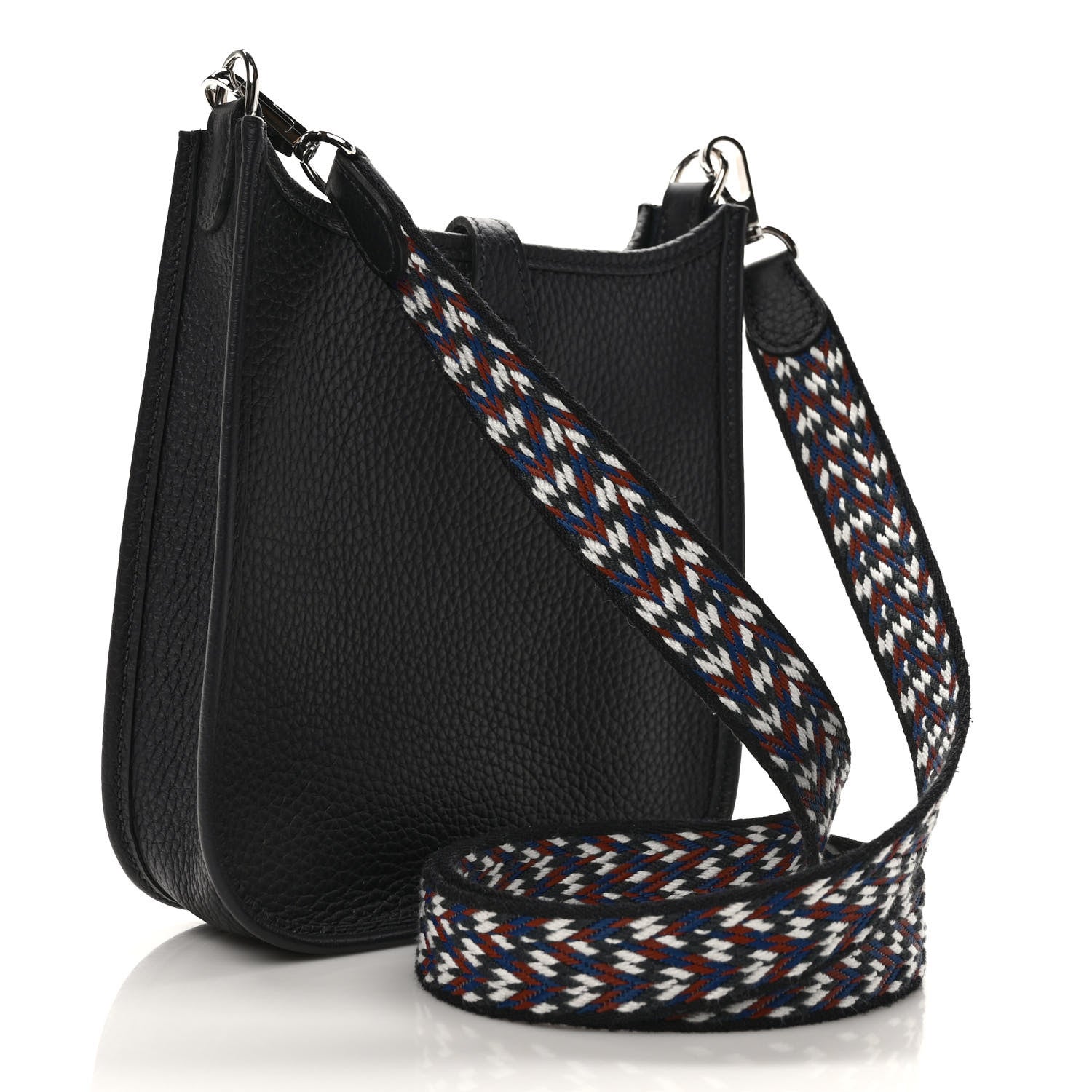 Hermes Taurillon Clemence Zigzag Evelyne TPM Caban Black Bleu Zellige Indigo 2 of 8