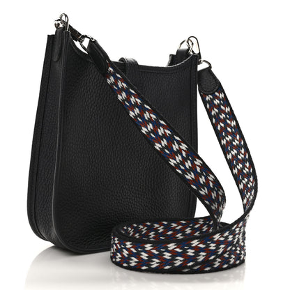 Hermes Taurillon Clemence Zigzag Evelyne TPM Caban Black Bleu Zellige Indigo 2 of 8