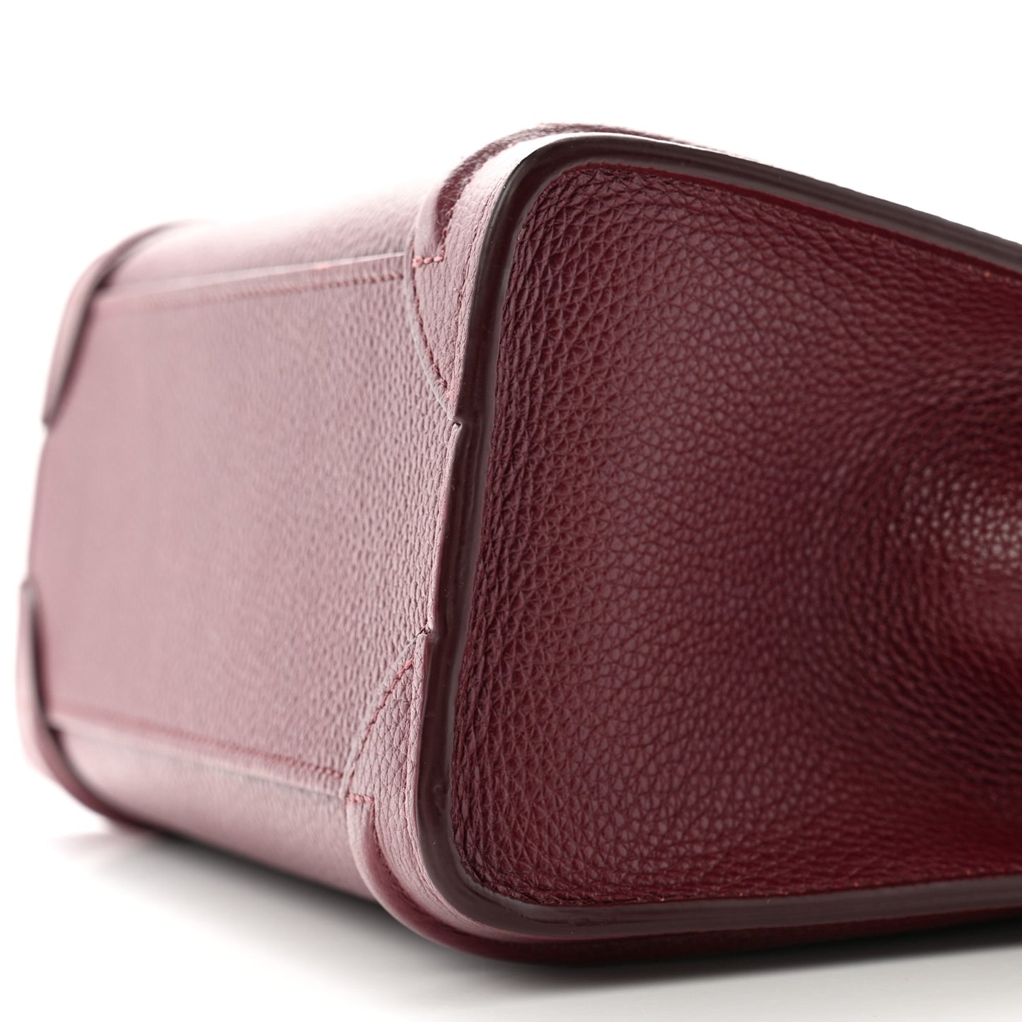 Drummed Calfskin Nano Luggage Burgundy