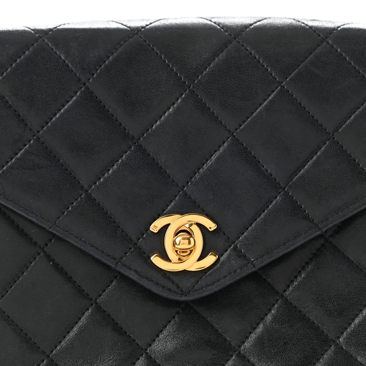 Lambskin Quilted Flap Bag Navy
