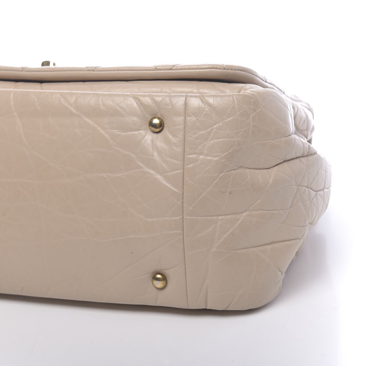 Chanel Aged Calfskin Quilted Large Pondichery Flap Beige 11 of 12