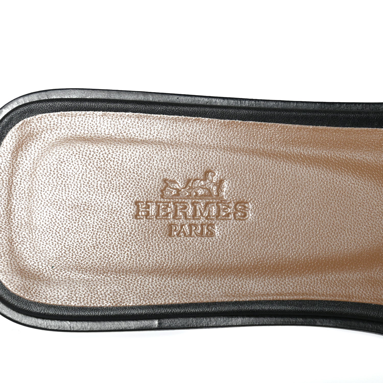 Hermes Box Calfskin Oran Sandals 40 Black 5 of 6