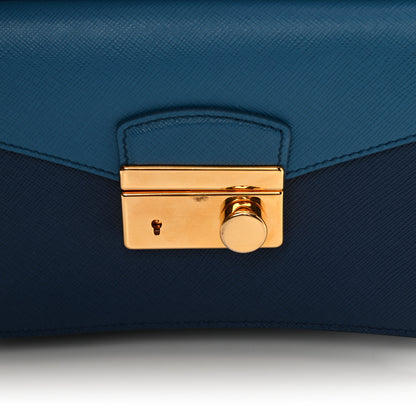 Prada Saffiano Lux Galleria Front Pocket Tote Bluette Cobalto 17 of 17