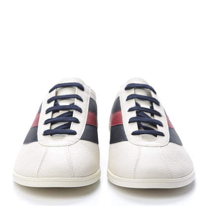 Gucci Calfskin Mens Web Falacer Sneakers 10 White Blue 2 of 9