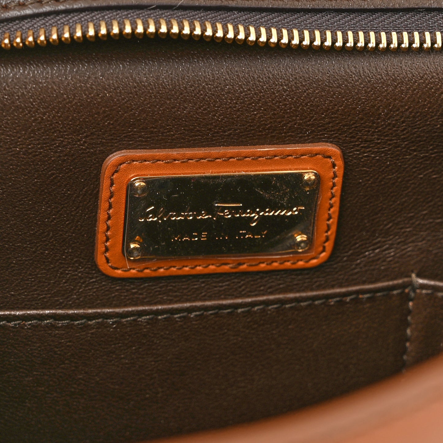 Calfskin Large Sofia Shoulder Bag Brown