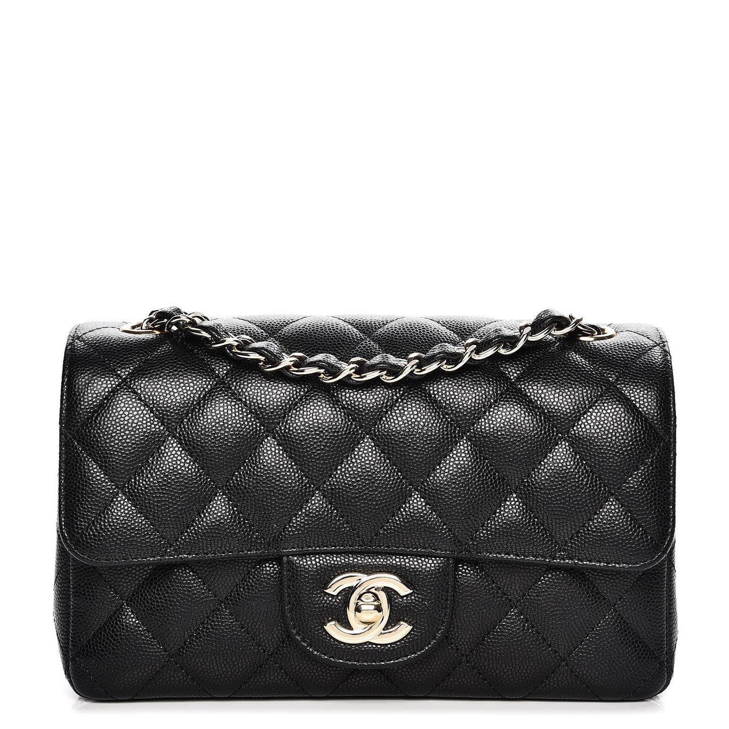 Caviar Quilted Mini Rectangular Flap Black