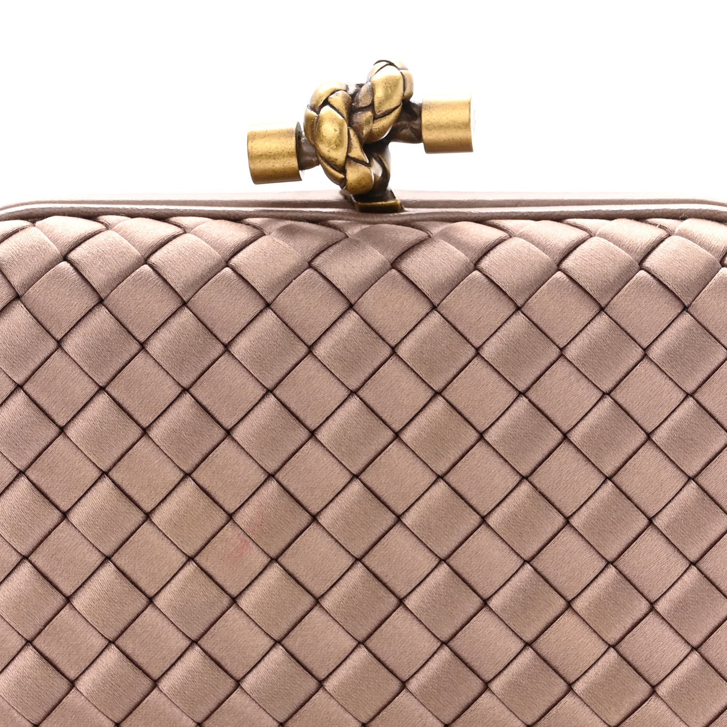 Bottega Veneta Satin Intrecciato Knot Clutch Nude 7 of 9