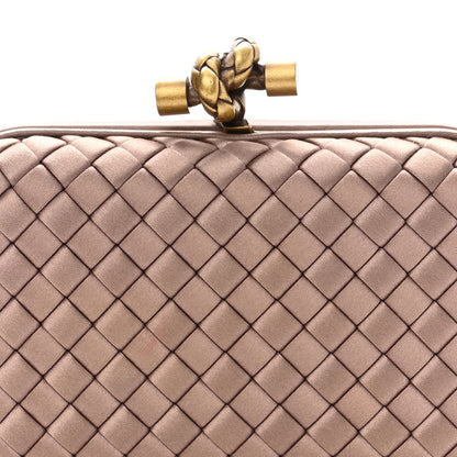 Bottega Veneta Satin Intrecciato Knot Clutch Nude 7 of 9