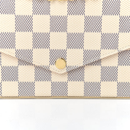 Louis Vuitton Damier Azur Pochette Felicie Chain Wallet Rose Ballerine 11 of 11