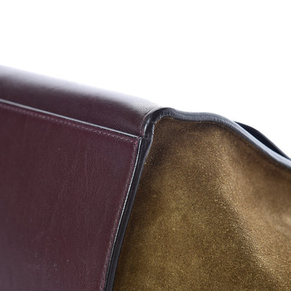 Celine Smooth Calfskin Suede Medium Tri-Color Trapeze Burgundy 13 of 16