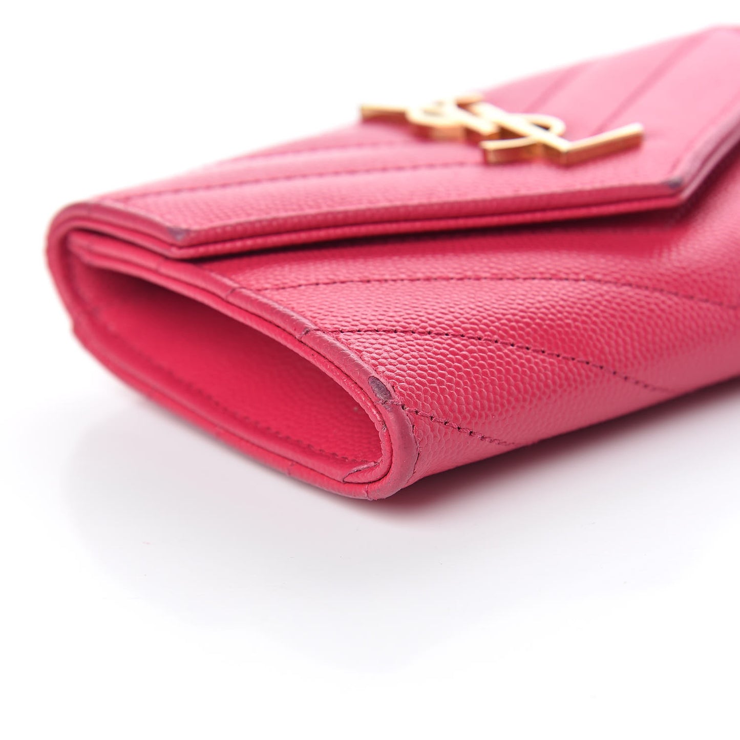 Grain De Poudre Matelasse Chevron Small Monogram Envelope Wallet Bubblegum