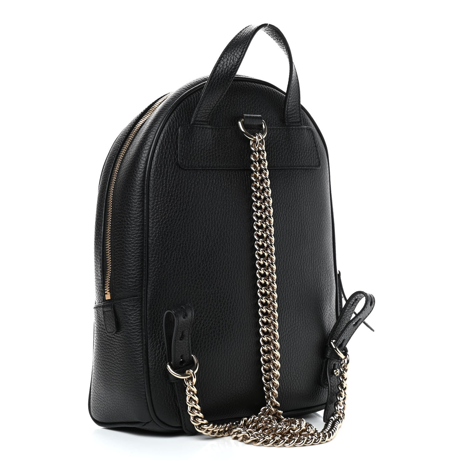 Gucci Pebbled Calfskin Soho Chain Backpack Black 3 of 10