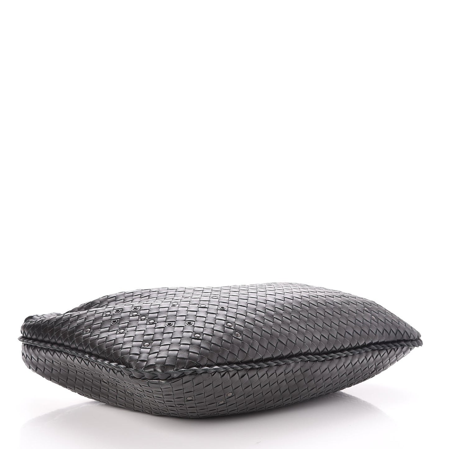 Nappa Intrecciato Studded Large Veneta Hobo Nero Black