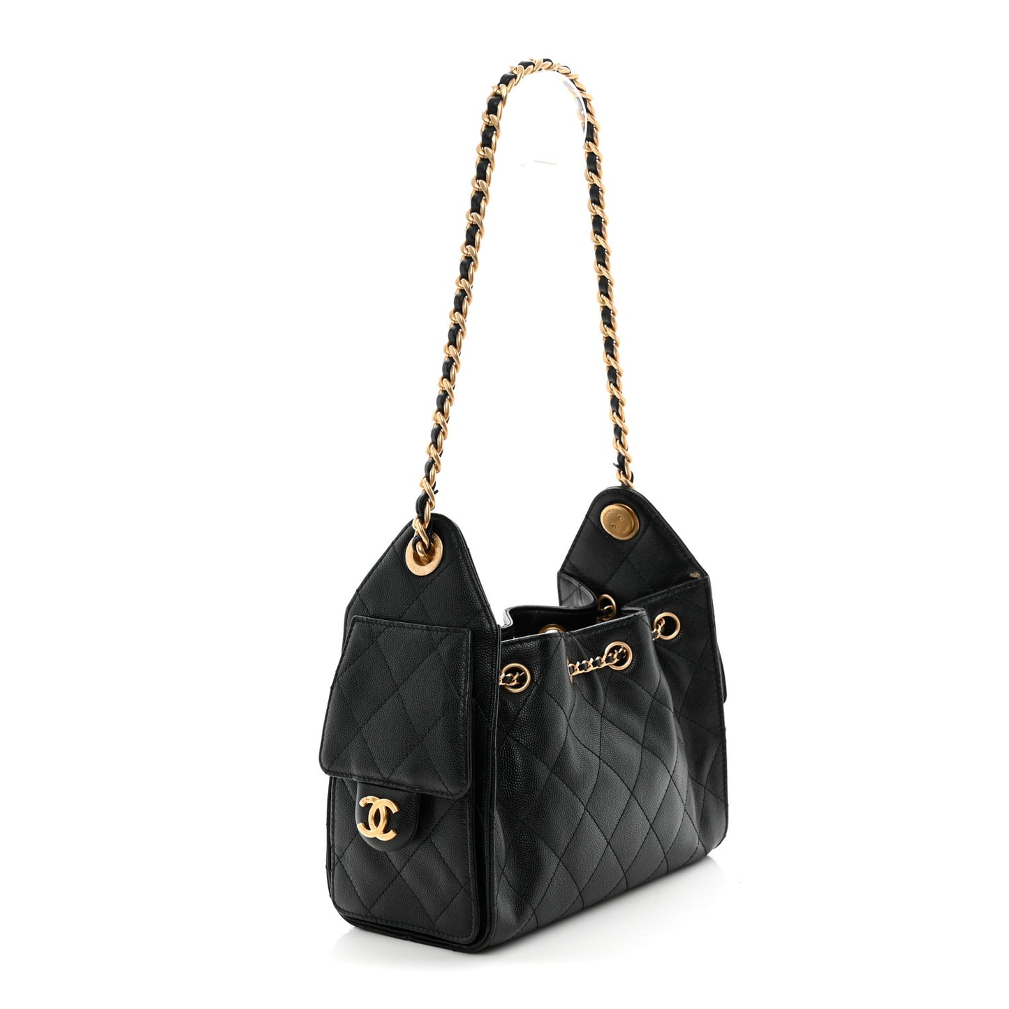 Caviar Quilted Mini Chanel 25 Handbag Black