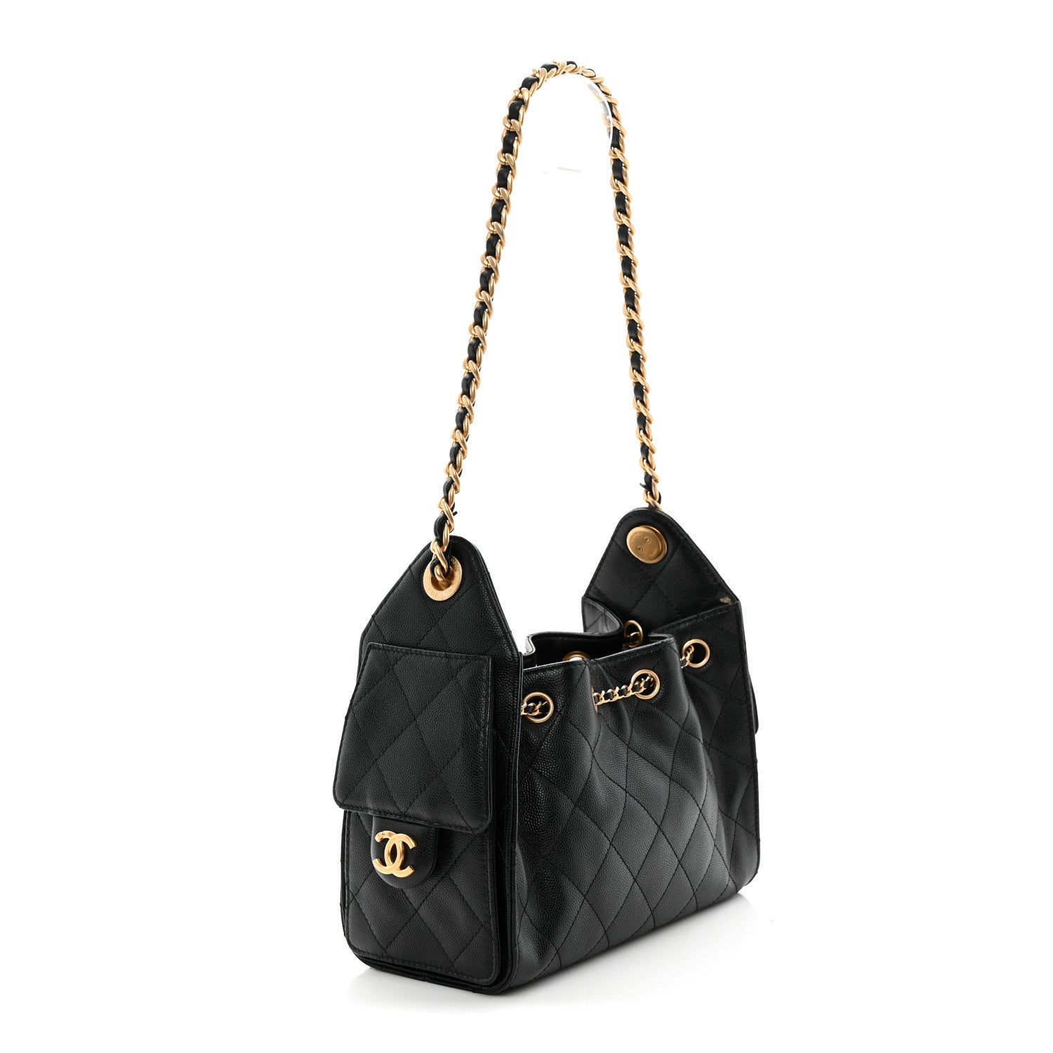 Chanel Caviar Quilted Mini Chanel 25 Handbag Black 3 of 12
