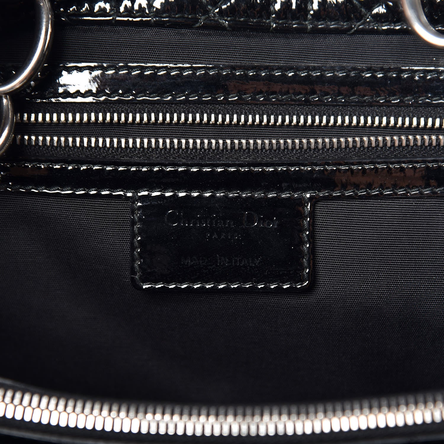 Christian Dior Patent Cannage Large Dior Soft Shopping Tote Black 6 of 7