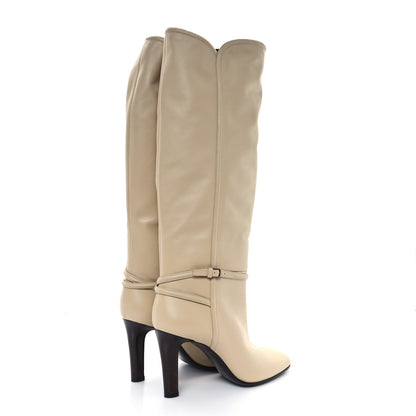 Saint Laurent Calfskin Jane Knee High 90 Boots 40 Beige 4 of 8