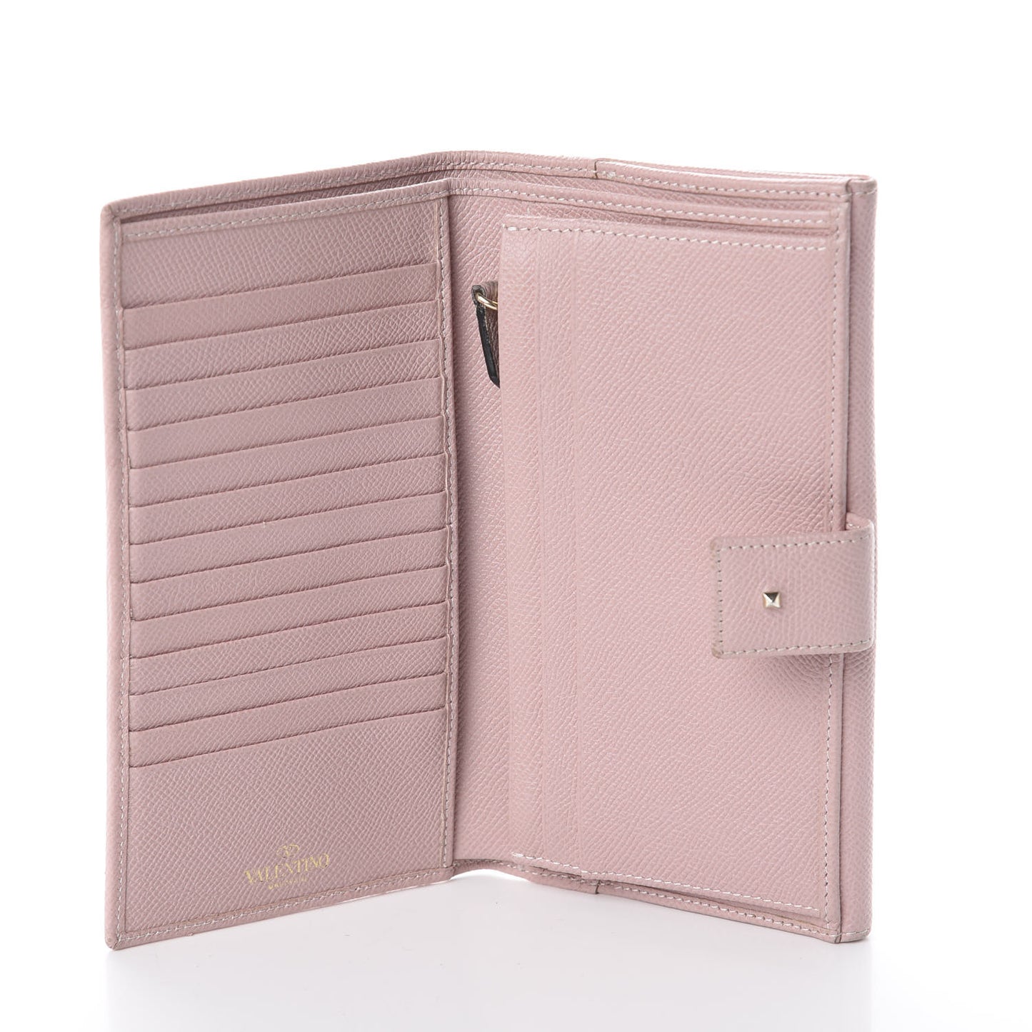 Grained Calfskin Continental Wallet Pink