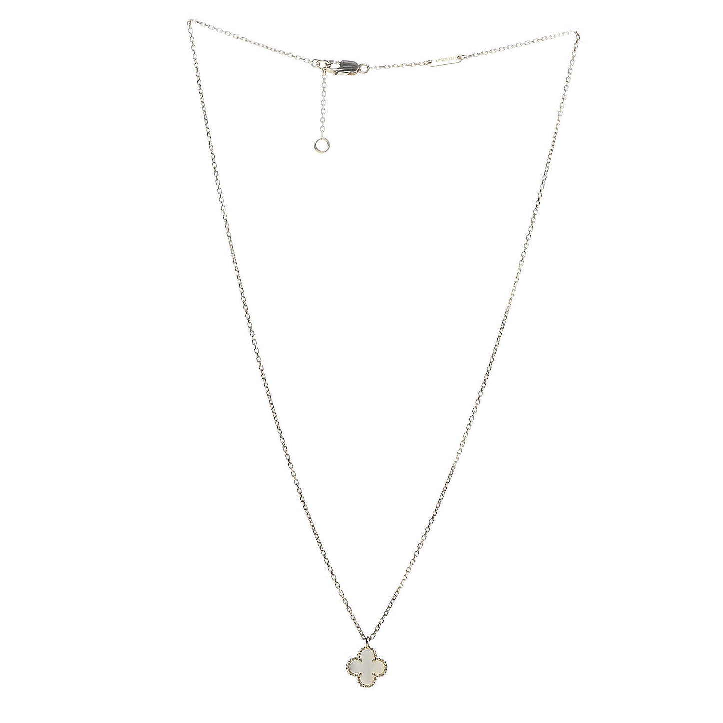 18K Yellow Gold Mother of Pearl Sweet Alhambra Pendant Necklace