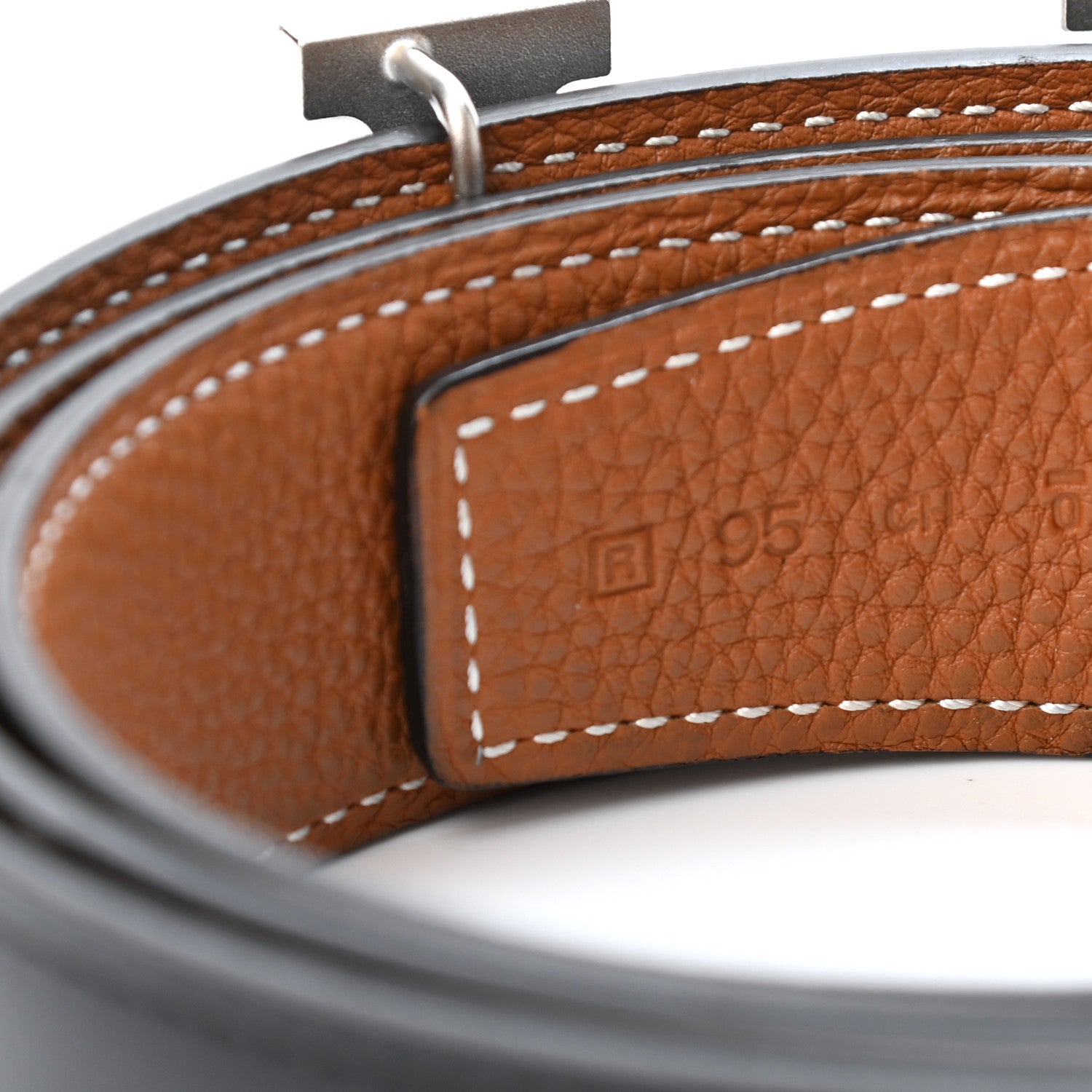 Hermes Box Togo 32mm H Belt 95 Black Gold 4 of 6