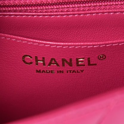 Chanel Lambskin Chevron Quilted Mini Square Flap Fuchsia 6 of 10