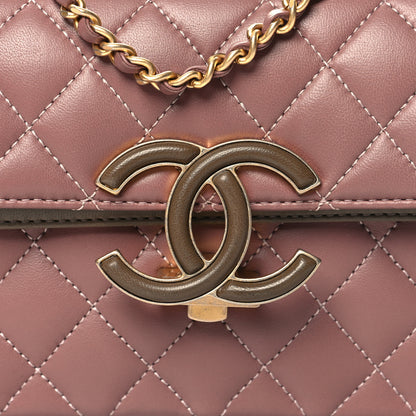 Chanel Lambskin Quilted Small CC Chic Flap Purple Brown 9 of 12