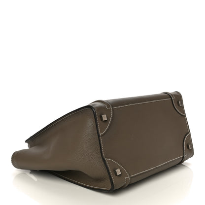 Celine Drummed Calfskin Mini Luggage Bag Souris 3 of 9
