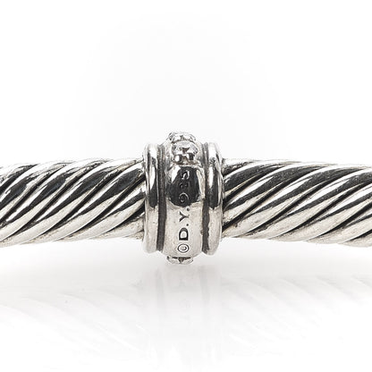 David Yurman Sterling Silver Diamond 4mm Cable Classics Center Station Bracelet 4 of 4