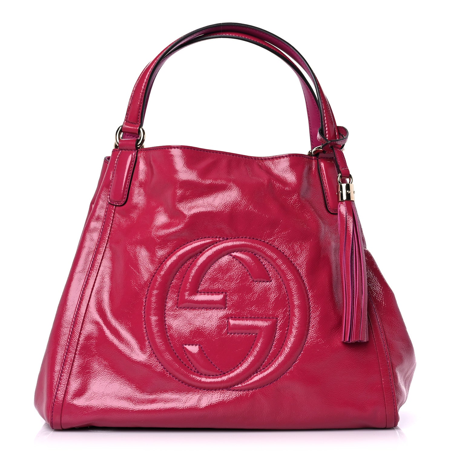 Gucci Vernice Naplack Medium Soho Shoulder Bag Bright Bouganville 1 of 12