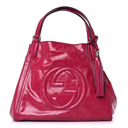 Gucci Vernice Naplack Medium Soho Shoulder Bag Bright Bouganville 1 of 12