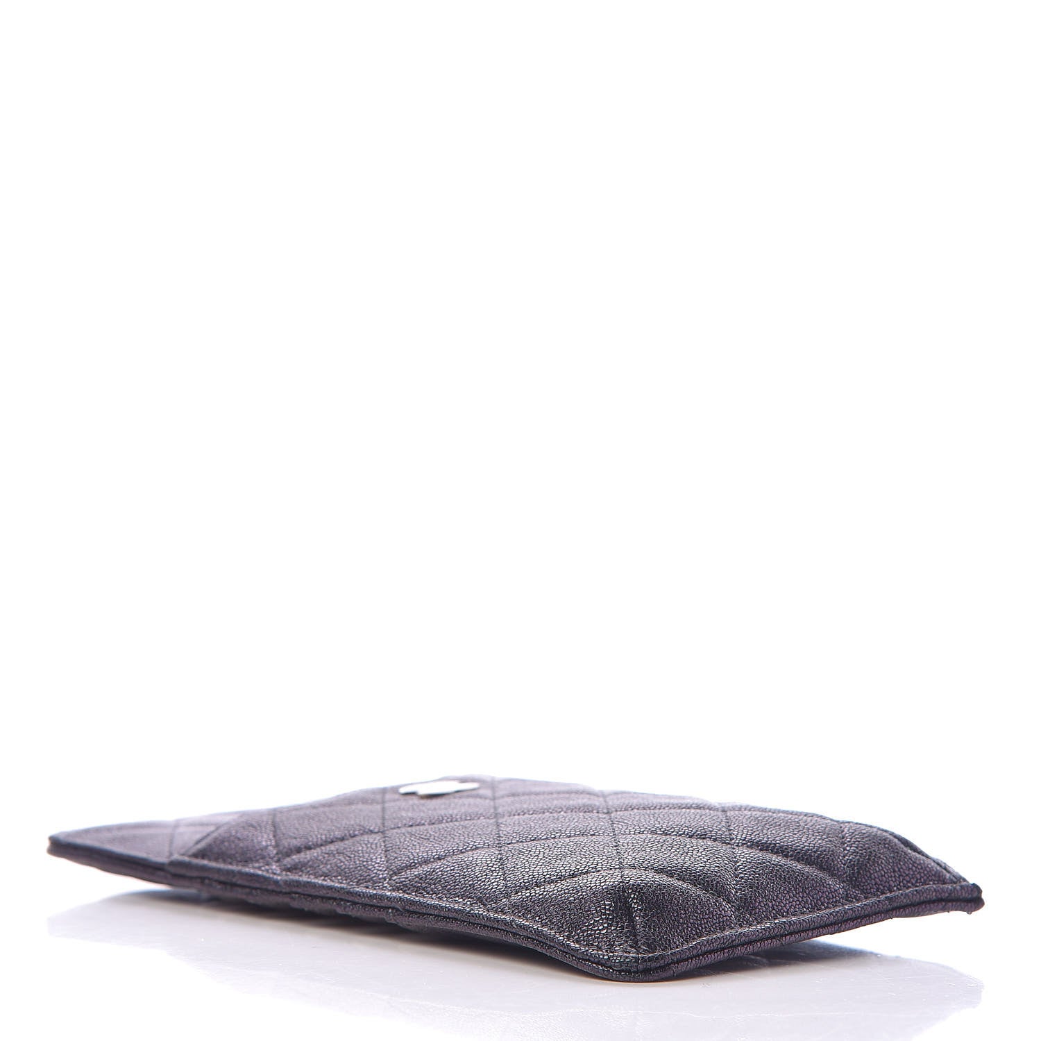 Chanel Iridescent Caviar Quilted Classic Flat Wallet Pouch Black 4 of 8