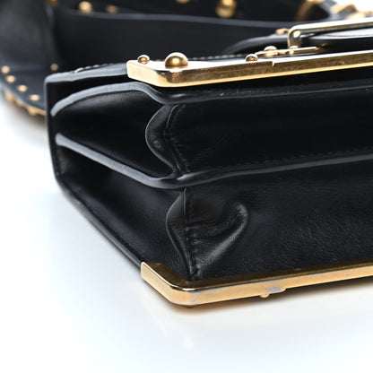 Prada City Calfskin Saffiano Cahier Bag White Black 7 of 8