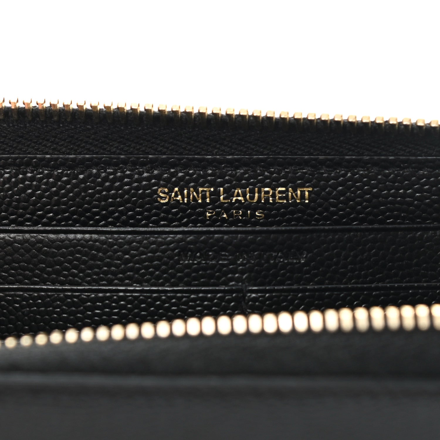 Saint Laurent Grain De Poudre Monogram Zip Around Wallet Black 6 of 11