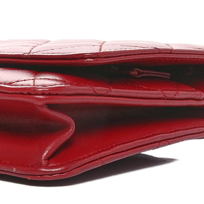 Chanel Lambskin Quilted Wallet On Chain WOC Red 11 of 11