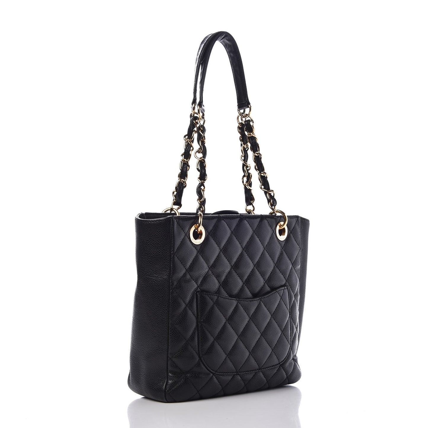 Caviar Quilted Petit Shopping Tote PST Black