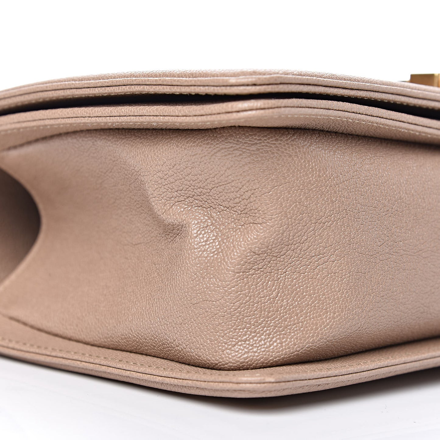 Caviar Quilted Medium Boy Flap Dark Beige
