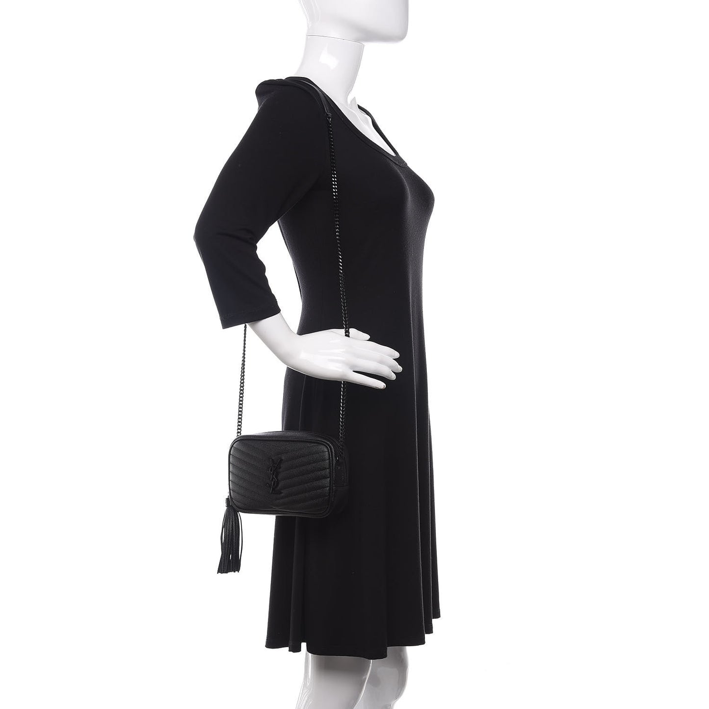 Grain De Poudre Matelasse Monogram Mini Lou Camera Bag Black