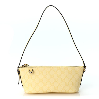 Gucci GG Supreme Monogram Emblem Small Shoulder Bag Yellow 1 of 9