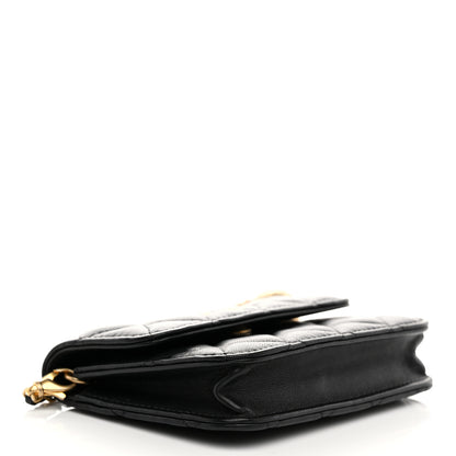 Chanel Lambskin Quilted Pearl Crush Clutch With Chain Black 4 of 11