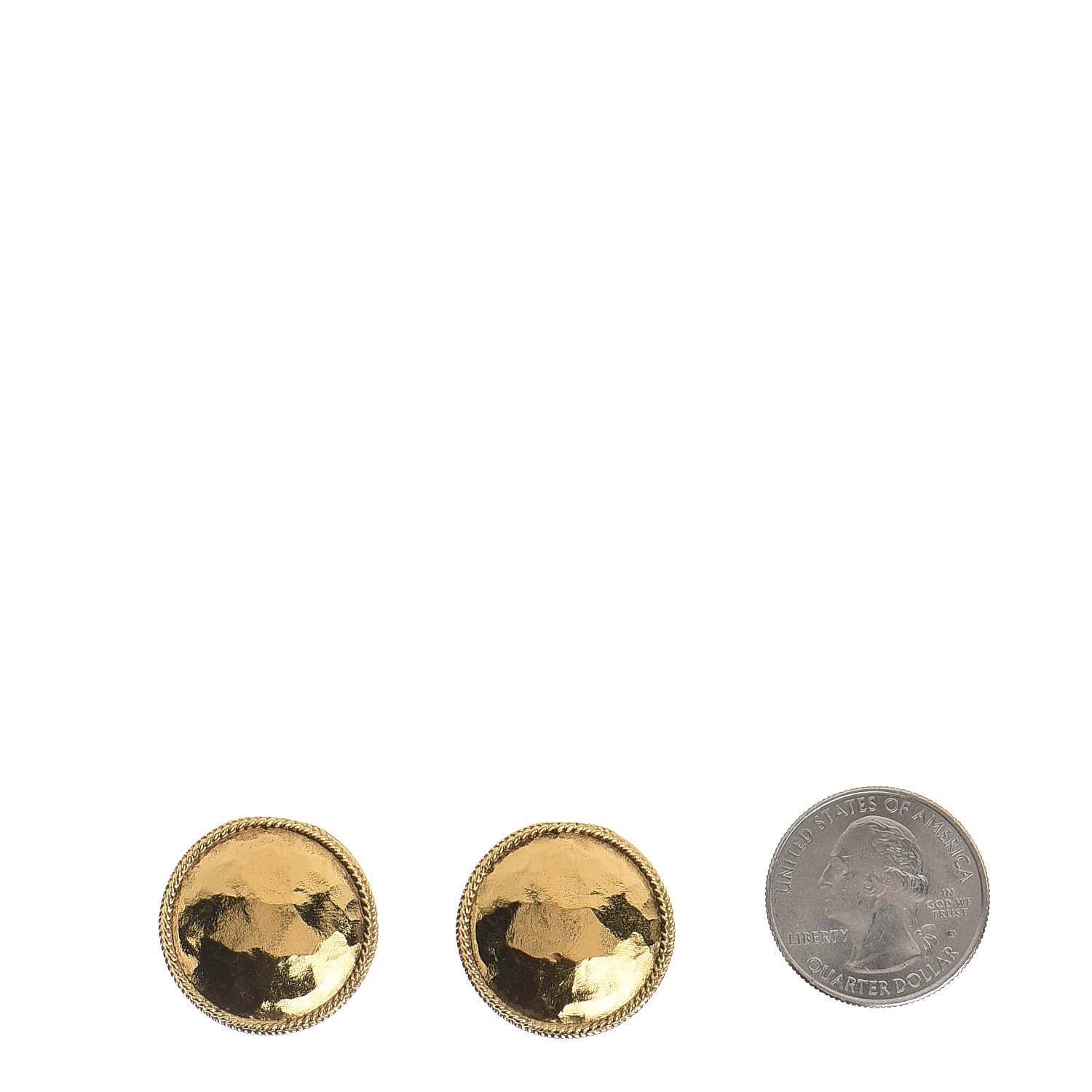 Chanel Studded Earrings Gold 2 of 4